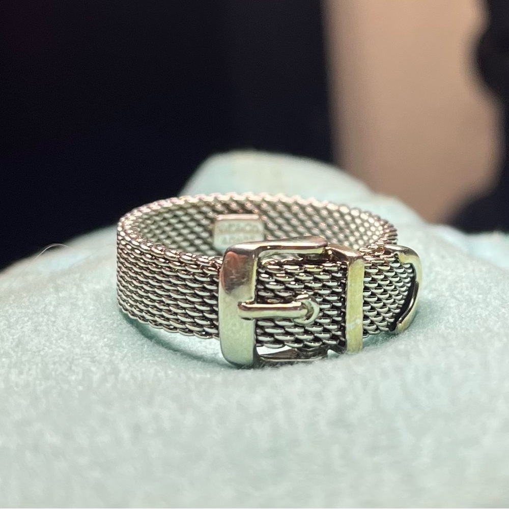 Tiffany & Co. Somerset Mesh Buckle Ring